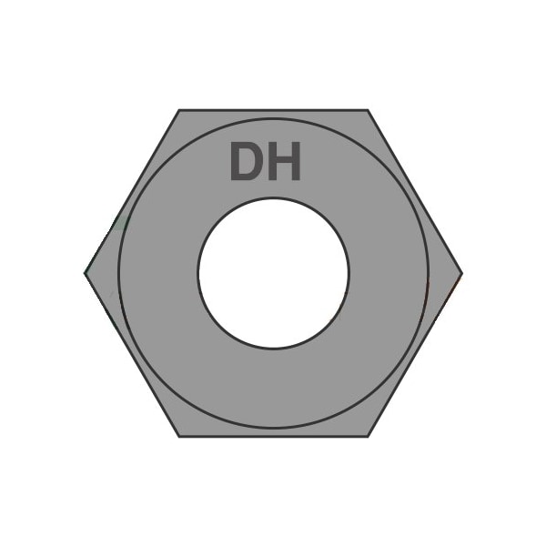 Newport Fasteners Heavy Hex Nut, 1/2"-13, Steel, Grade DH, Plain, 31/64 in Ht, 3300 PK NB228062B-3300 - main
